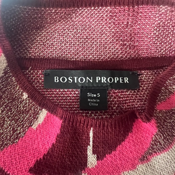 Boston Proper Jacquard Mock Neck Sweater Size S - Picture 6 of 8